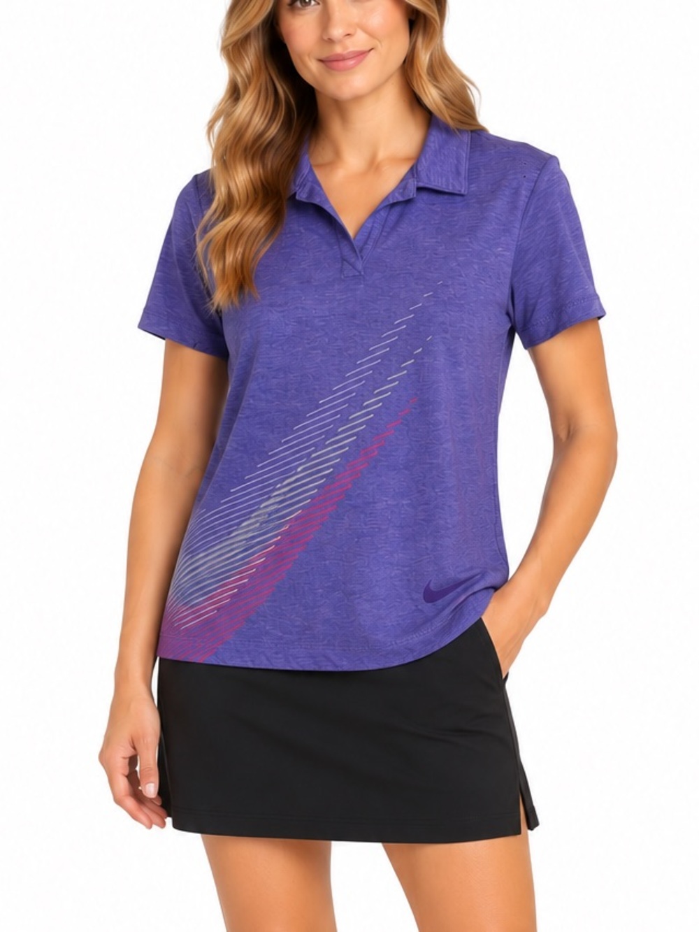 Nike Golf Purple Short Sleeve Collared Golf Pickleball Shirt Size Extra Large